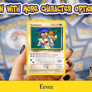 Pikachu Graduation Card - Class of 2026 - Handmade Pokemon Gift for Him Eevee