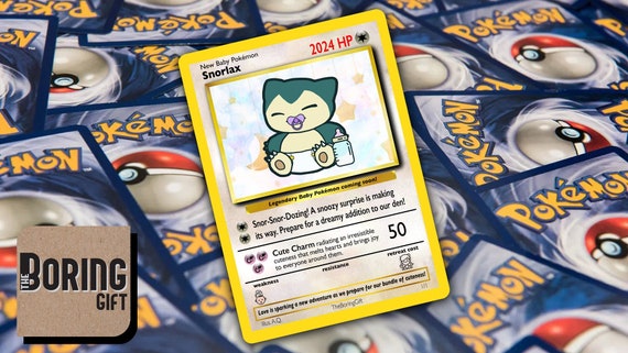 Pokemon Pregnancy Card - Snorlax Design - Custom Pokemon Card - Pregnancy  Announcement Gift for Husband - Etsy