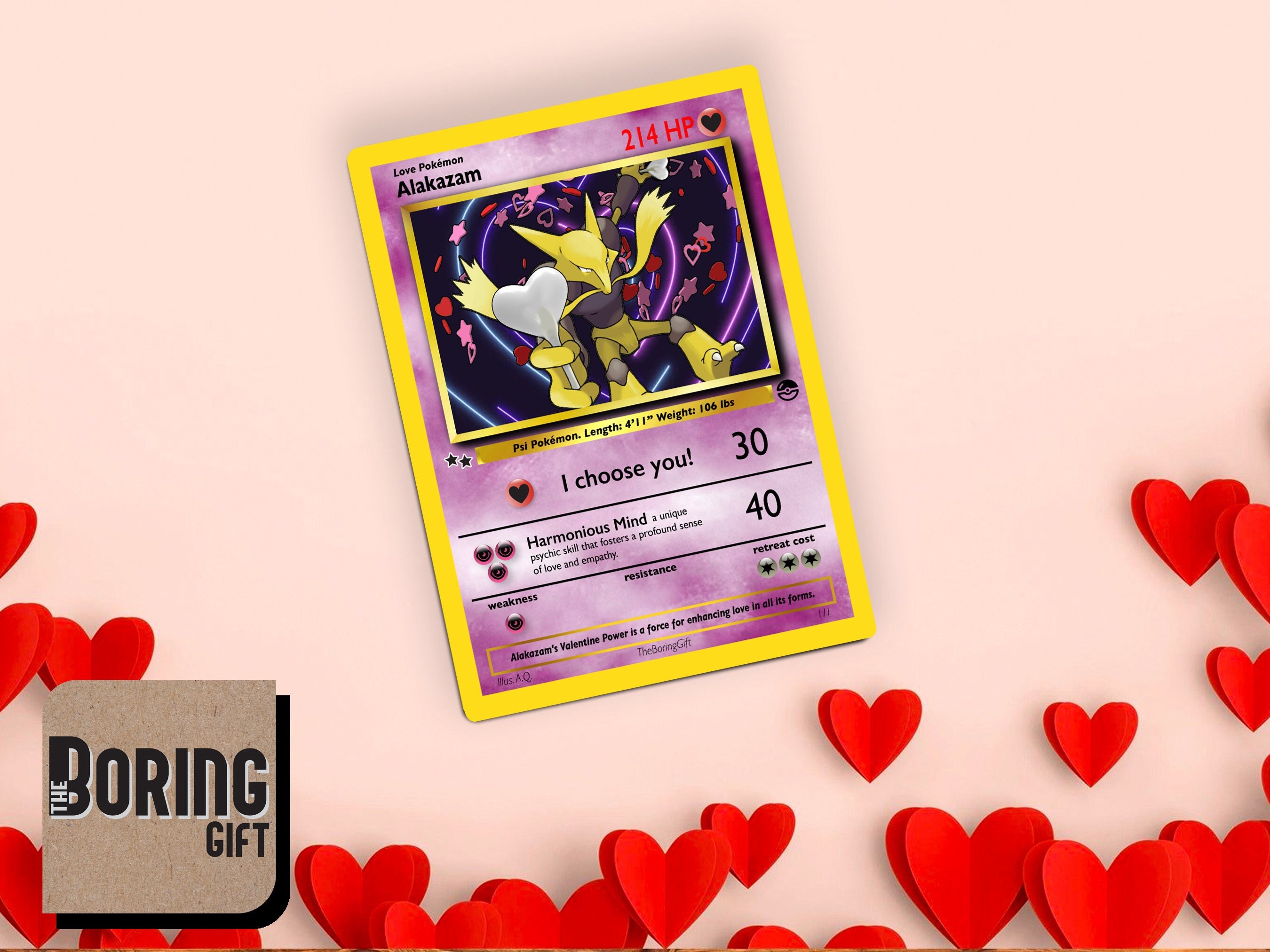 Valentine Alakazam Card for Him or Her, Romantic Pokemon Gift - Etsy