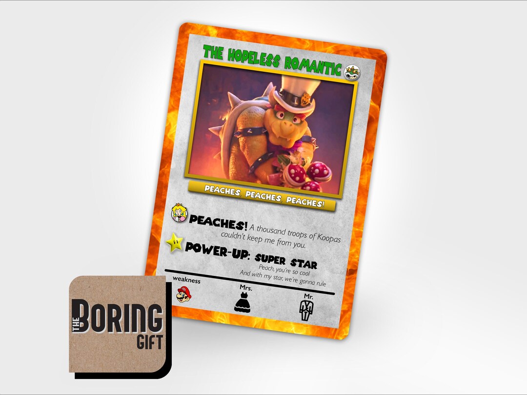 Bowser Peaches Trading Card Inspired by Jack Black Etsy