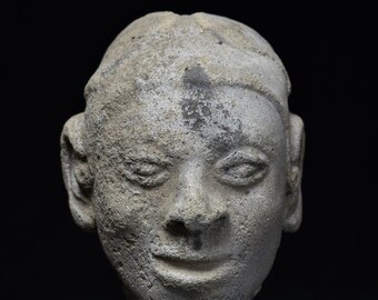 Authentic Pre-Columbian La Tolita Head ca. 200 B.C. - 100 A.D.