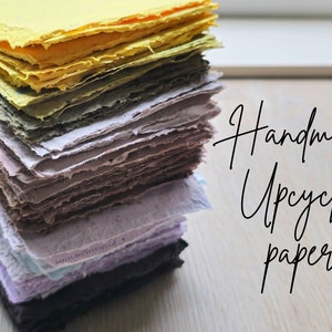 Papel reciclado feito à mão | Pacote de 5