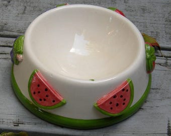 Personnalisé, FRUITS FANTAISIEAUX pour chien/chat/animal de compagnie, Plat, Mangeoire, Bol en céramique, Peint à la main, Accessoires pour animaux de compagnie, Nourriture pour animaux de compagnie, Poterie personnalisée