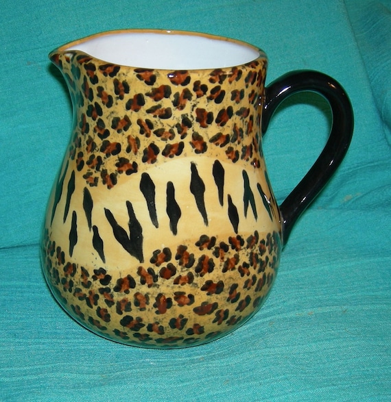 Jarra con estampado de leopardo/tigre, diseño africano exótico, jarra de  cerámica personalizada, jarra elegante, jarra llamativa, vajilla para 