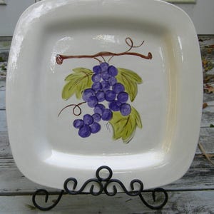 16&quot; Custom Serving Platter Hand Painted Grapevine Design, Ceramic Serving Platter,Custom Design,Dining & Serving, Thanksgiving Platter