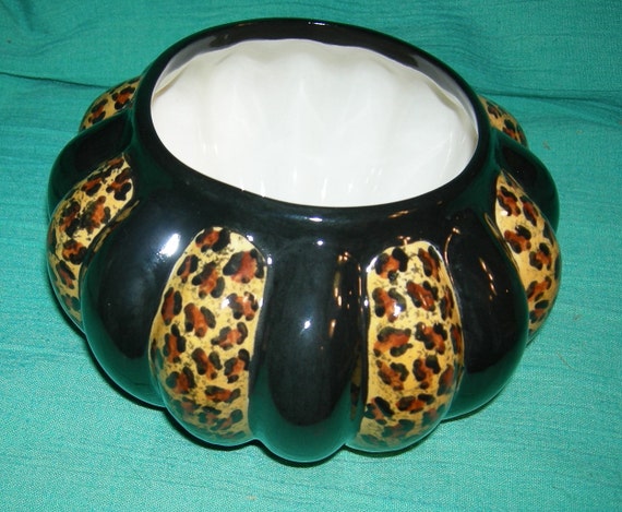 Hand Painted Custom Leopard Print Fluted Statement Pot Vase Etsy