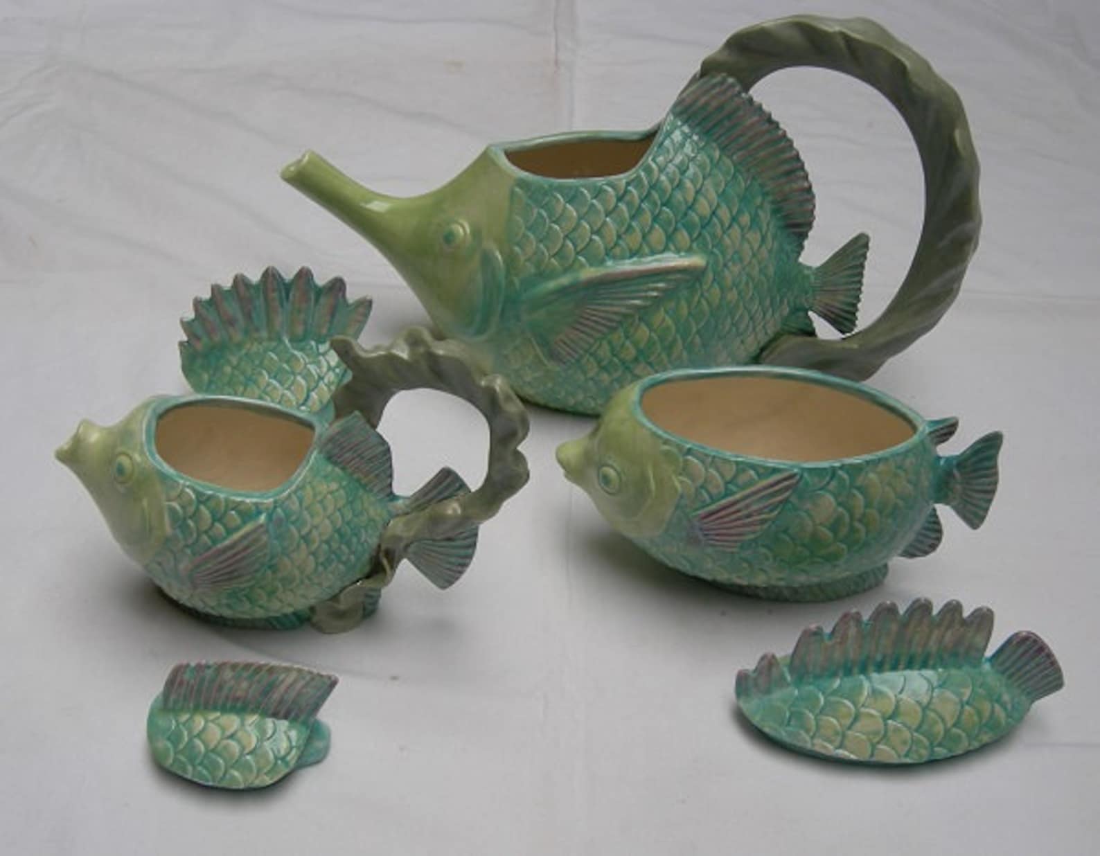 Custom Tropical Fish Tea set Hand Painted Fish Teapot Etsy