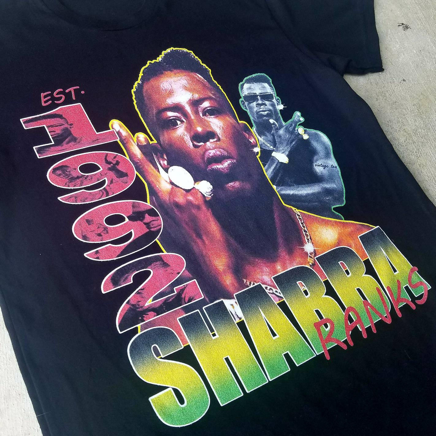 90s SHABBA RANKS Tシャツ RAP TEES REGGAE Vintage 90's Shabba Ranks Bootleg Rap Tee Double-Sided