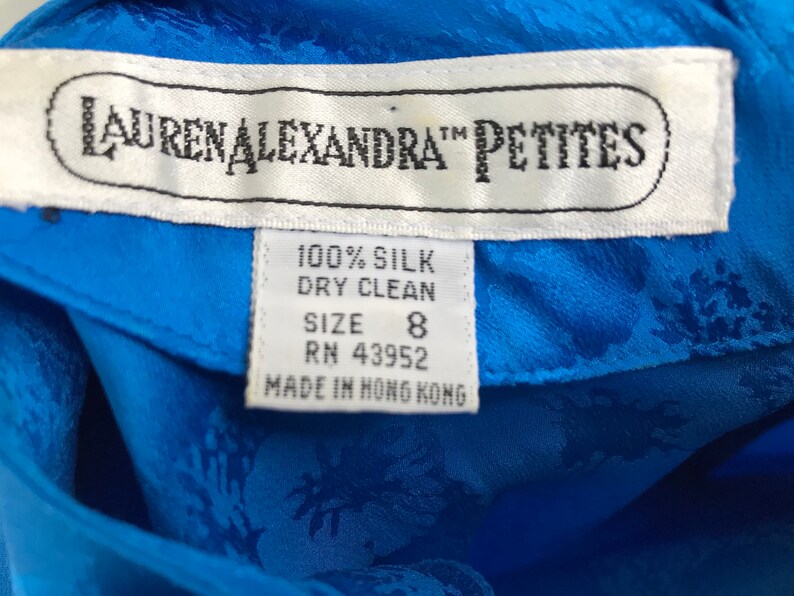 Lauren Alexandra Dress 100 Percent Silk. Blue Sun Dress Vintage Silk Blue Dress