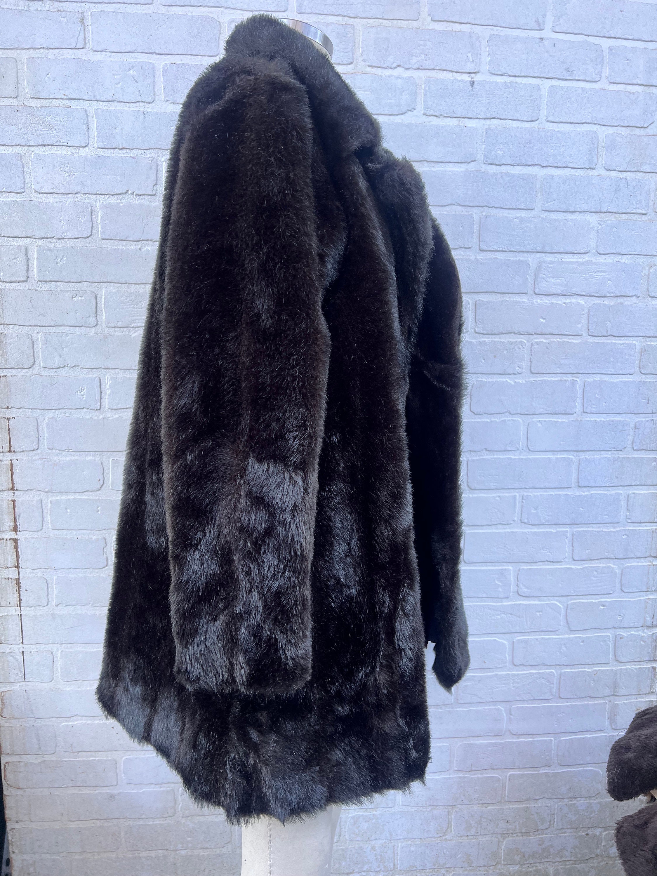 CLASSIC BLACK FAUX FUR COAT main image 1