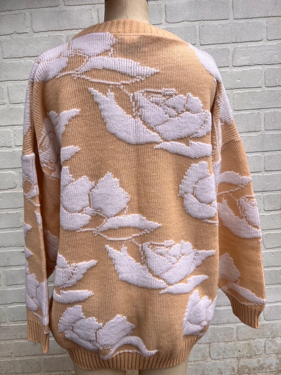 Vintage Beige Floral Sweater. Spring Holiday Swea… - image 6