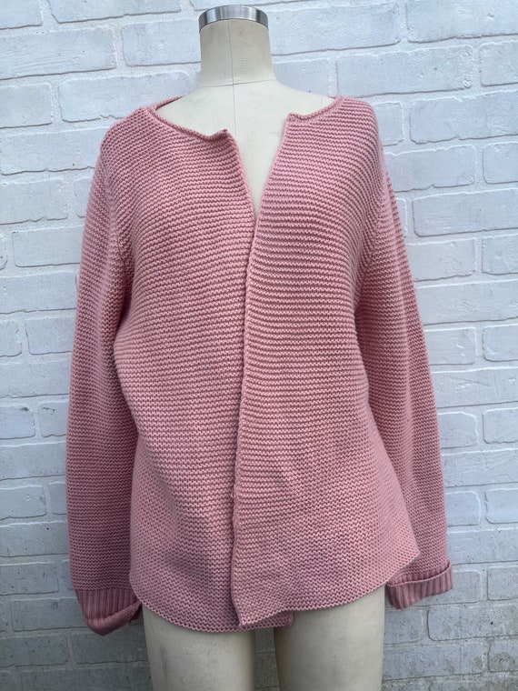 Vintage Pink Knit Valentines Sweater. Blush Knitt… - image 4