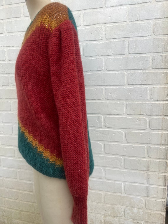 Vintage Retro Knit Sweater.  Hand Made Knit Sweat… - image 4