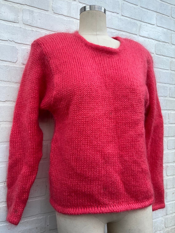 Vintage Pink Knit Mohair Sweater. Pink Knit Sweat… - image 3