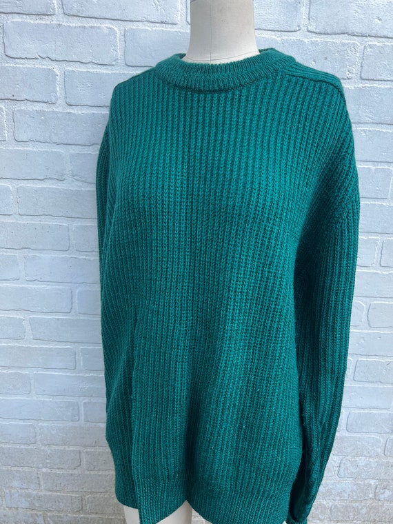 Vintage Green Knit Sweater - image 3