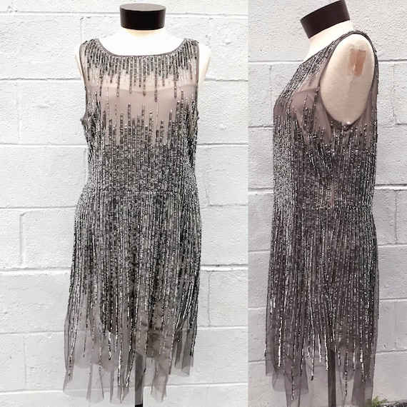 Vintage Adrianna Papell Evening Gown. Sequin Dress