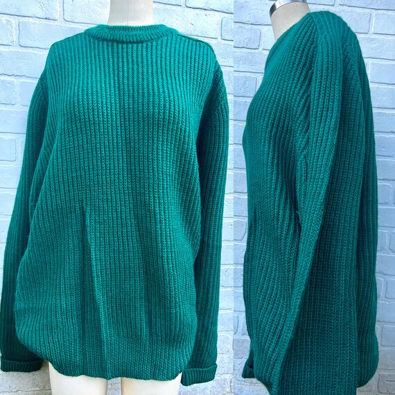 Vintage Green Knit Sweater - image 1