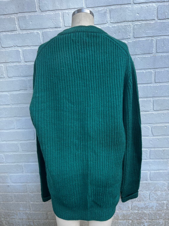 Vintage Green Knit Sweater - image 4