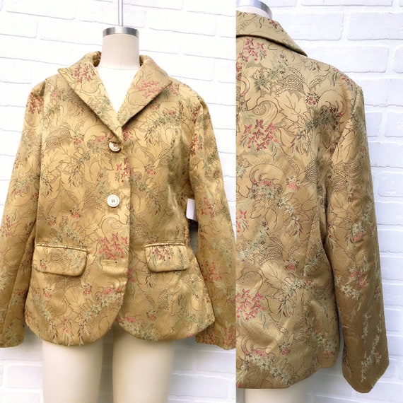 Vintage Embroidered Gold Jacket. Golden Tapestry B