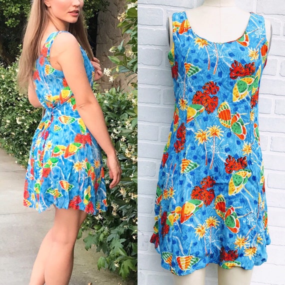 Vintage Tropical Summer Dress. Beach Dress. Tropi… - image 1