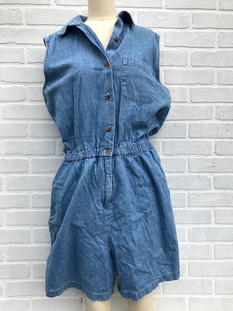 vintage denim romper