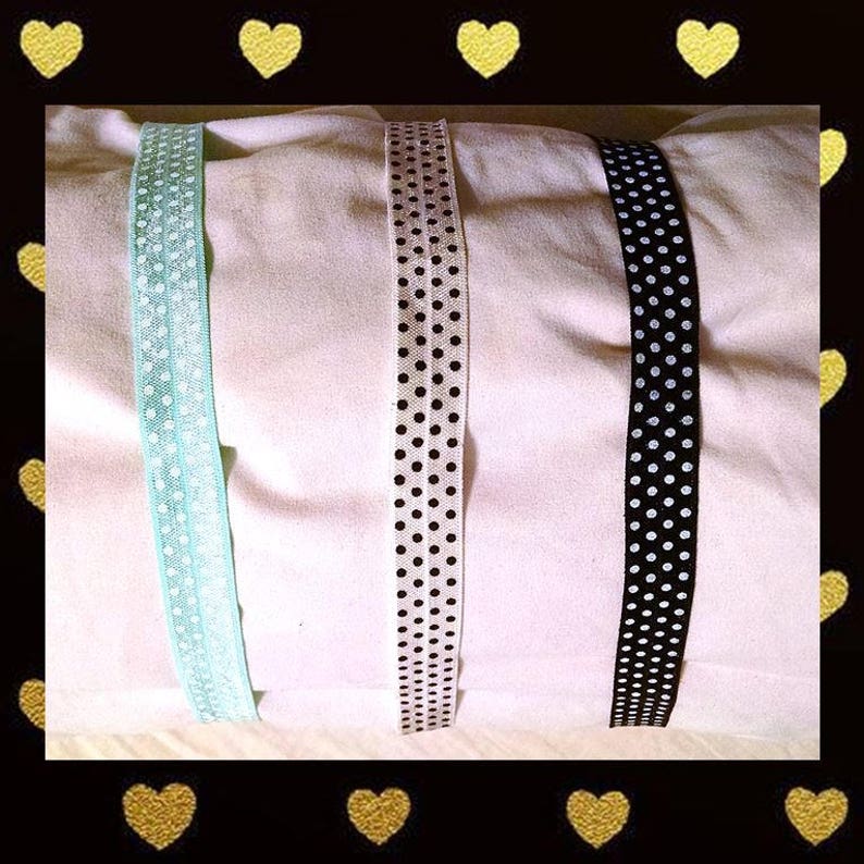 Set of 2 Polka Dot Burlesque Garter Multiple Colors \u2013 Ruffle Headband Ass Jiggler Dancer Garter