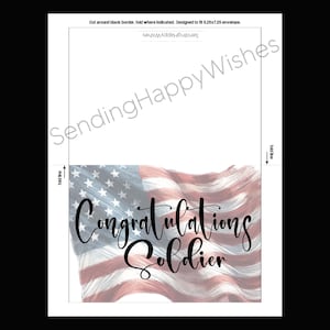 Congratulations Soldier PRINTABLE 5x7 card