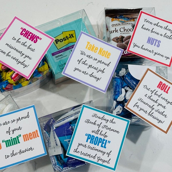 9 LDS Missionary Care Package Treat Tags