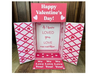 Kit de decoración imprimible para el Día de San Valentín y 8 etiquetas imprimibles con citas y versículos bíblicos