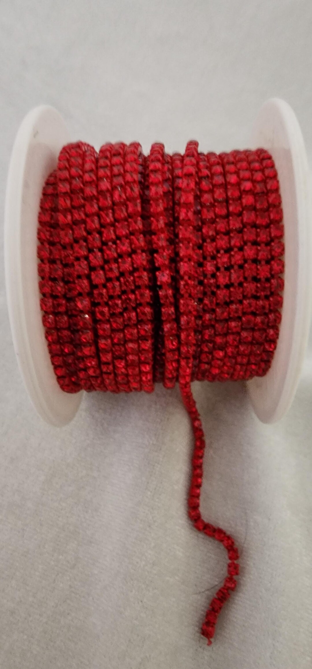 Number #28 Beautiful Red Rhinestones With Red Chain, 2mm Sold by the ...