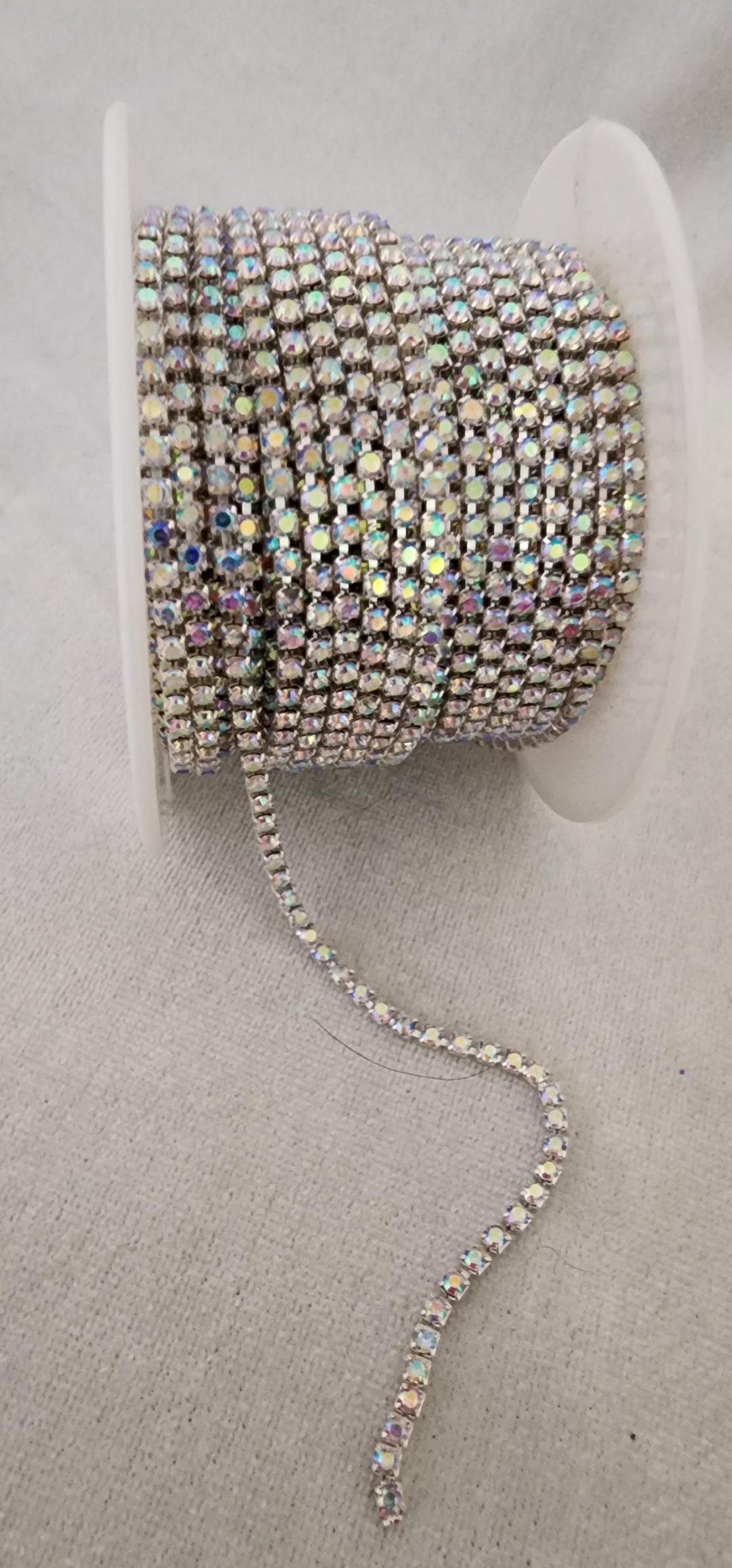 Number#23, 3mm Crystal AB Rhinestone Chain, With Silver Chain, Sold by ...