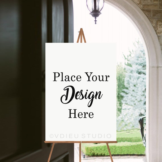Welcome Mockup Sign White Poster On Easel Mockup Wedding Welcome Mockup Sign White Poster On Easel Mockup Wedding