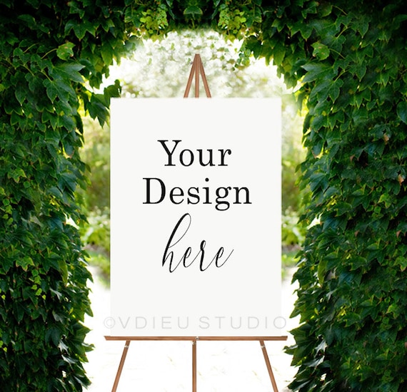 Download Welcome Sign Mockup Poster Easel Mockup Wedding Easel ...