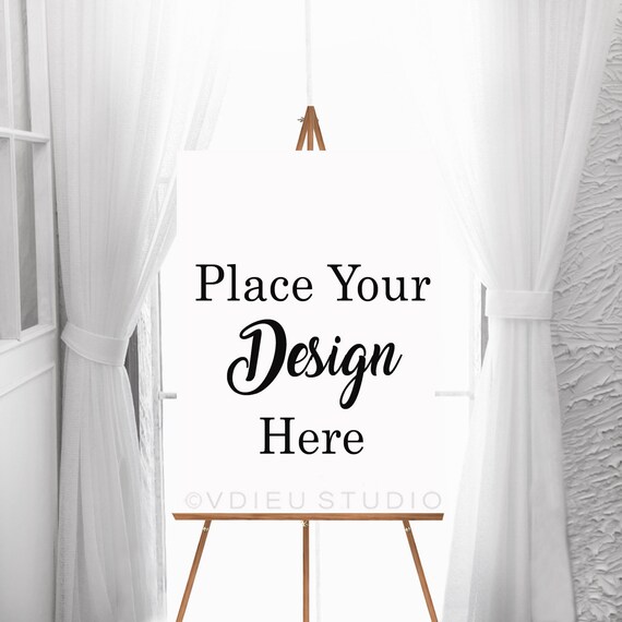 Wedding Easel Sign Mockup Easel Mockup Poster Mockup Vdieu
