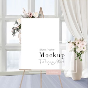 Easel Sign Mockup Image, Bridal Shower Sign Mockup Image, Welcome Sign Mockup, Frame Mockup, Wedding Stationary Mockup, VDieu-329