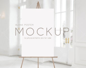 Easel Poster Mockup: 24x36" Wedding Sign Display (Digital Download)