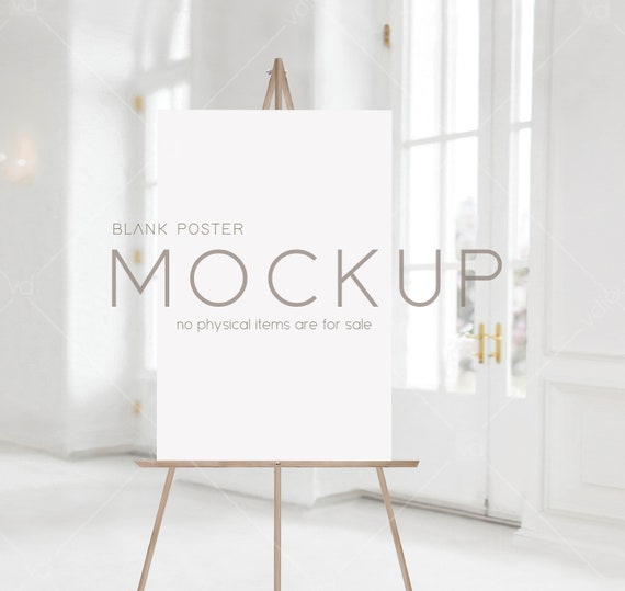 Easel Poster Mockup: 24x36" Wedding Sign Display (Digital Download)