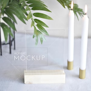 5x7&quot; Table Acrylic Sign Mockup: PSD Smart Object (Digital Download)