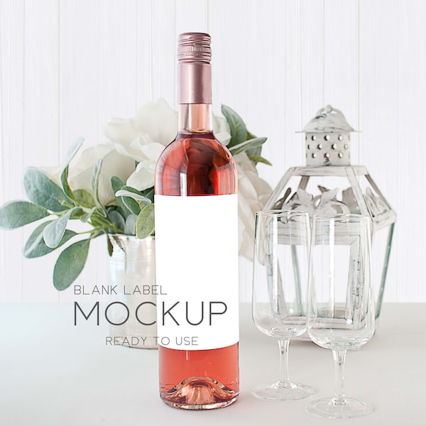 Wine Bottle Label Mockup, Wedding Favor Mockup, Wedding Mockup Image, Stock Mockup, 3x5" Label Mockup, VDWine-15