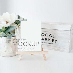 Table Number Sign Mockup: Wedding Tabletop Easel (Digital Download)