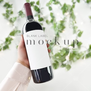 Red Wine Bottle Mockup: Blank Label, Hand Holding (PSD & JPEG Digital Download)