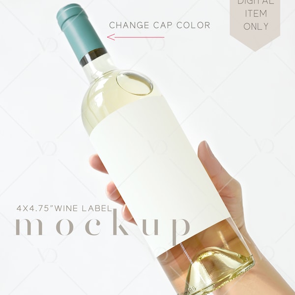 Wine Label Mockup, Hand Holding Wine Bottle Mockup, Bottle Label Mockup for Bachelorette Party, Event Favor Label Mockup, VDWine-42