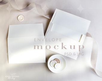 Square Envelope Mockup, Square Envelope Liner Mockup, Double Square Envelope Mockup, PSD Mockup,  VDCARD-83