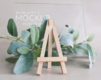 Mockup acryl tafelbord: 5 x 7 bruiloft PSD (digitale download)