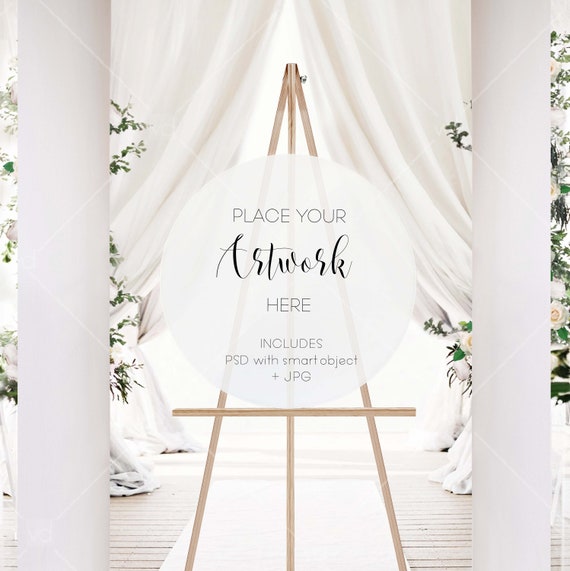 Download Frosted Acrylic Sign Mockup Modern Wedding Sign Mockup Round Etsy