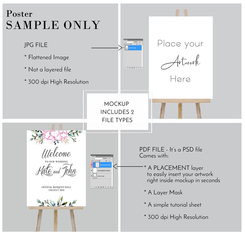 Download Mockup Poster Wedding Sign Mockup Ceremony Sign Mockup | Etsy