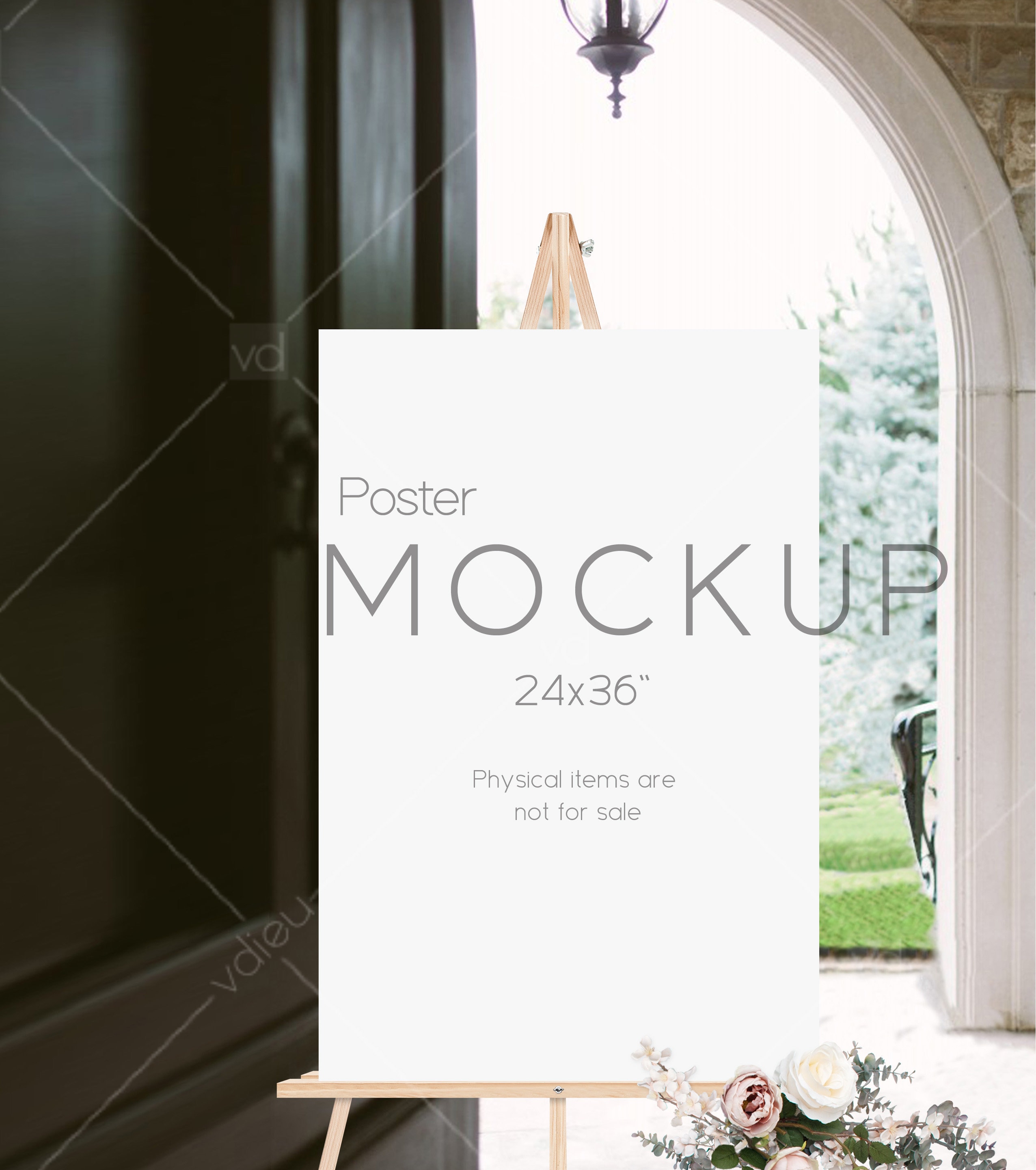 Wedding Welcome Sign Mockup: 24x36 Poster on Easel (digital Download ...