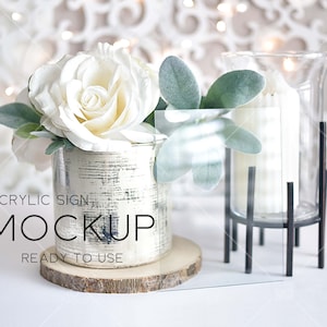 5x7 Acrylic Table Sign Mockup: Modern PSD Smart Object (Digital Download)