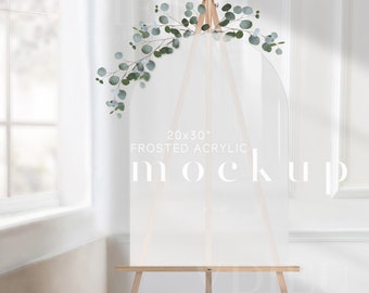 Acryl huwelijksbord mockup boog: 20 x 30" slim PSD-object (digitale download), VDieu-493