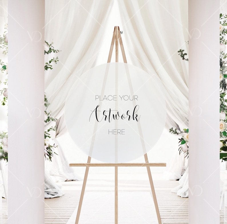 Frosted Acrylic Sign Mockup Modern Wedding Sign Mockup Round | Etsy